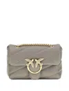Pinko Love Quilted Logo-embellished Shoulder Bag In Gray