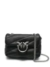 Pinko Leather Quilted Shoulder Bag In Black