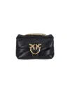 Pinko Quilted Black Leather Handbag With Gold Chain Strap In Black