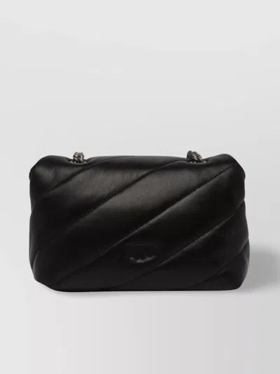 Pinko Quilted Chain Strap Shoulder Bag In Black