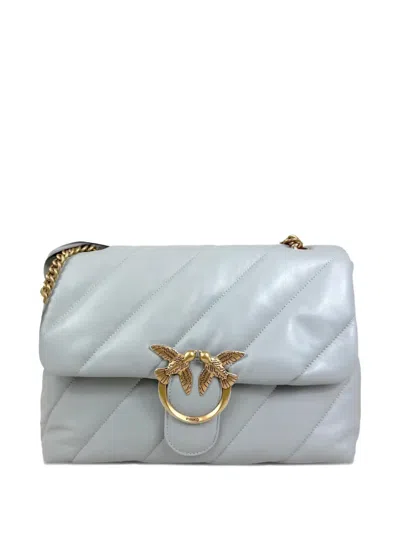 Pinko Quilted Chain-strap Shoulder Bag In Gray
