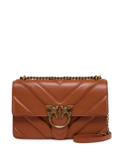 Pinko Quilted Chevron Bag With Bird Clasp