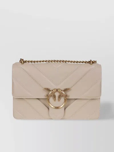 Pinko Quilted Chevron Leather Cross-body Bag