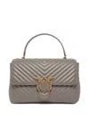 Pinko Quilted Chevron Tote Bag In Neutral