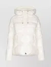 Pinko Quilted Coat Hood Drawstring Detail In White