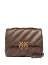 Pinko Quilted Crossbody Bag In Brown