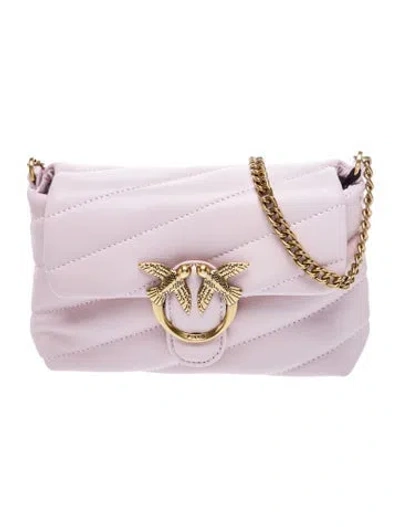 Pre-owned Pinko Quilted Crossbody Bag W/ Tags In Neutral