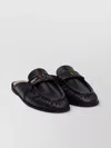 Pinko Naty Nappa Leather Flat Mules In Black