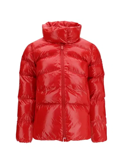 Pinko Quilted High-neck Down Jacket In Red