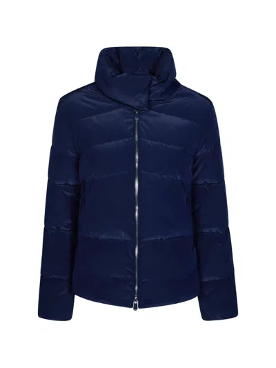 Pinko Quilted High-neck Jacket In Blue