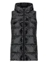 Pinko Glossy Coated Nylon Padded Vest In Black