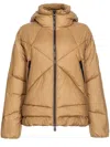 Pinko Quilted Hooded Jacket In Brown