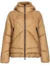 Pinko Quilted Hooded Jacket In Brown