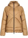 Pinko Quilted Hooded Jacket In Brown