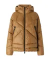 Pinko Quilted Hooded Jacket In Brown