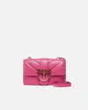 Pinko Quilted Leather Love Bag Shoulder Bag With Precious Buckle  Galleria In Rose -or Clair