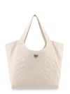 Pinko Puzzle-quilted Leather Shopper Bag With Logo Plate