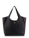 Pinko Quilted Chevron Dual Handle Shoulder Bag In Black