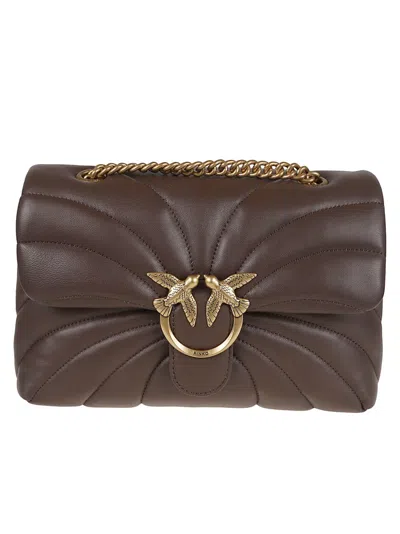 PINKO QUILTED LEATHER SHOULDER BAG