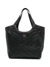 Pinko Quilted Leather Tote Bag In Black