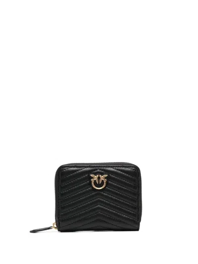 Pinko Elegant Leather Wallet Design In Black