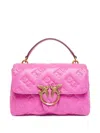 Pinko Quilted Logo-embellished Tote Bag In Pink