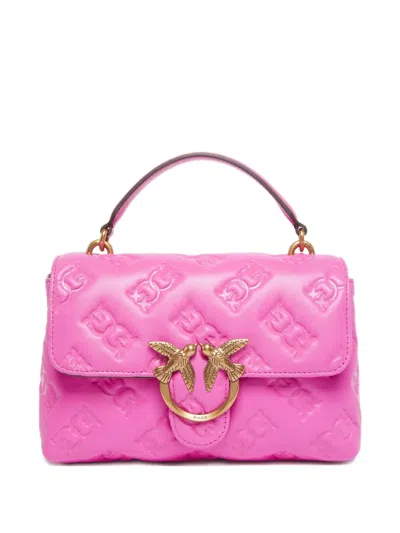 Pinko Quilted Logo-embellished Tote Bag In Pink