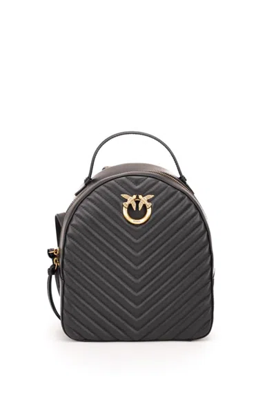 Pinko Quilted Love Backpack In Nero