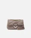 Pinko Quilted Love Bag Puff Shoulder Bag With Jewel Buckle  Galleria In Beige - Fer-or Clair