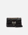 Pinko Quilted Love Bag Puff Shoulder Bag With Jewel Buckle  Galleria In Noir-or Clair