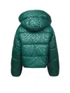 Pinko Quilted Monogram Down Jacket In Green