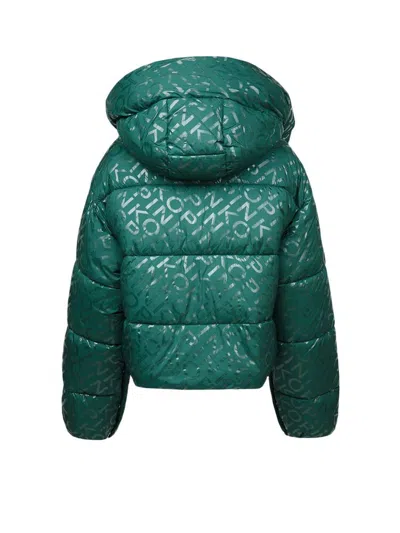 Pinko Quilted Monogram Down Jacket In Green