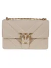 Pinko Quilted Nappa Leather Crossbody Bag In Neutral