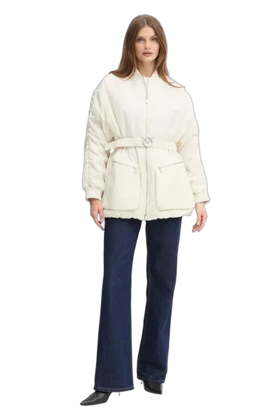Pinko Quilted Nylon Down Jacket In White