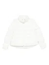 Pinko Puffy White Down Coat With Glossy Finish And High Collar In White