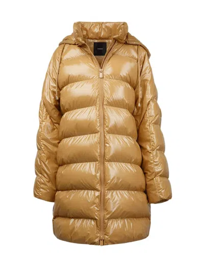 Pinko Quilted Polyamide Down Jacket In Orange