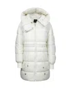 Pinko Quilted Puffer Down Jacket In White