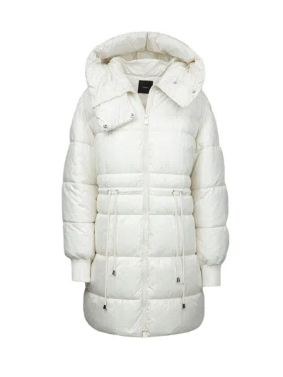Pinko Quilted Puffer Down Jacket In White