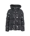 Pinko Quilted Puffer Jacket With Drawstring Hood In Black