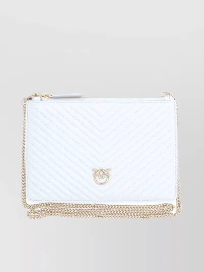 Pinko Quilted Sheep Nappa Chevr Chain Detail In White
