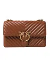 Pinko Mini Love Bag One Chevron In Brown