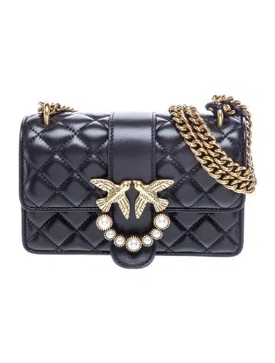 Pre-owned Pinko Quilted Shoulder Bag W/ Tags In Black