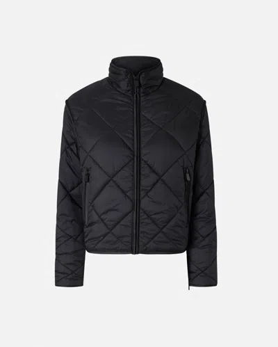 Pinko Quilted Technical Canvas Jacket In Black