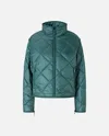 Pinko Quilted Technical Canvas Jacket In Green