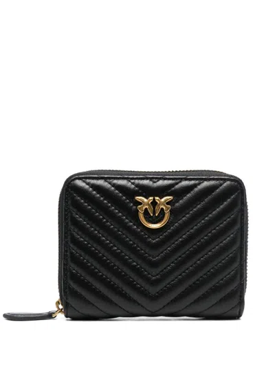 Pinko Quilted Wallet In Black