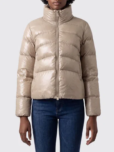 Pinko Quilted Water-repellent Nylon Short Puffer Jacket With High Neck In Neutral