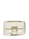 Pinko Love Classic Puff Shoulder Bag In Bianco Seta-antique Gold