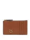 Pinko Quilted Zip Cardholder In Brown