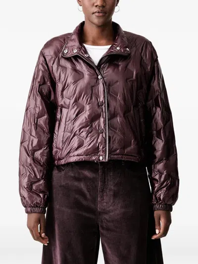 Pinko Quilted Zip-up Jacket In Purple
