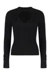 Pinko Rabbocco Knitted Wool-blend Top In Black